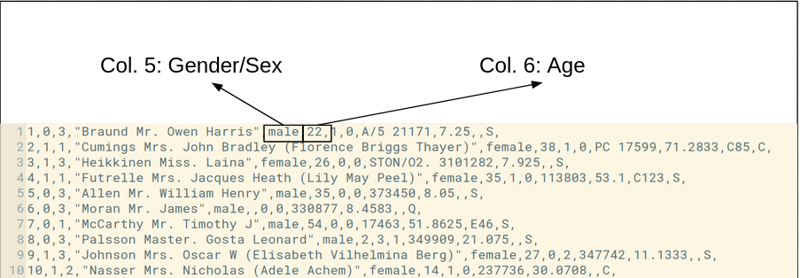 titanic-dataset-first-10-records