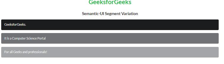 Semantic-UI Segment Variations