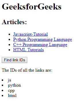 Find IDs After