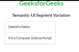 Semantic-UI Segment Variations