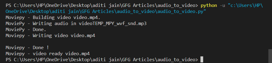 Convert Audio to Video using Static Images in Python