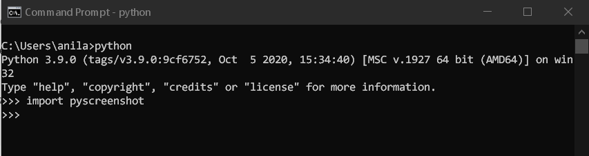 Verifying-pyscreenshot-installation-on-Windows 