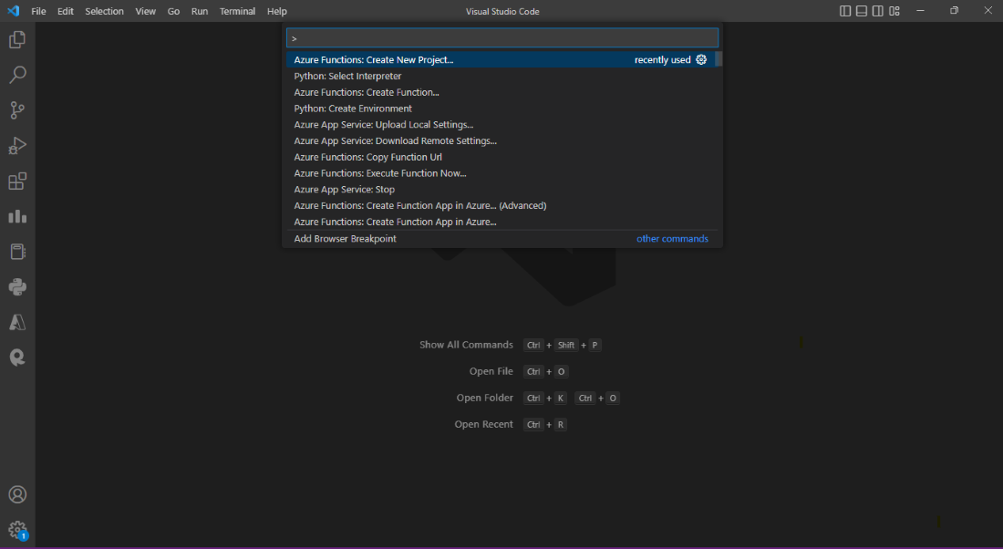 Create Project - VScode