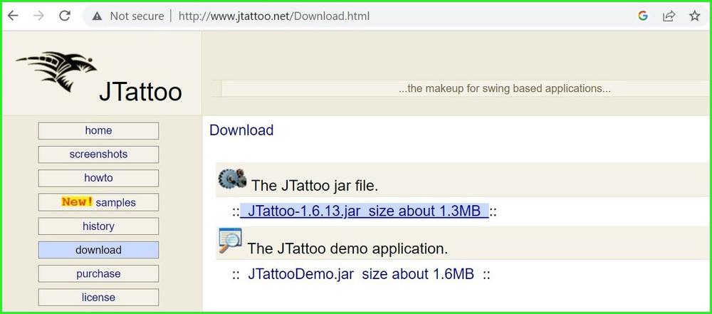 JTattoo Download Page