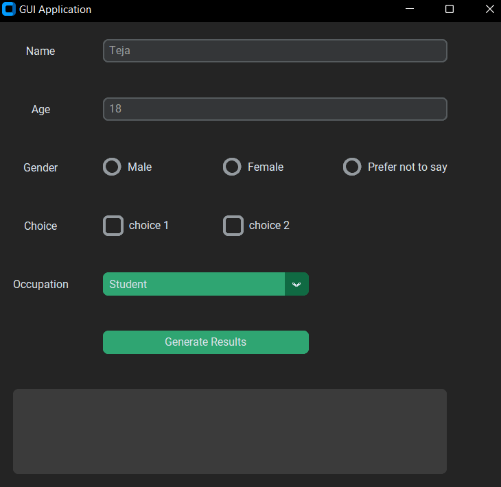 Build a Basic Form GUI using CustomTkinter module in Python