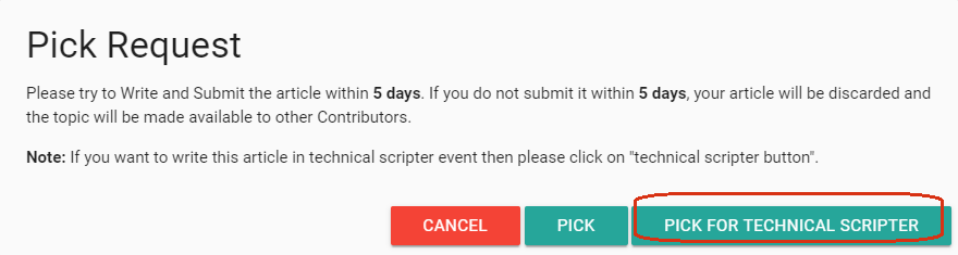 Pick for Technical Scripter