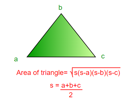 Program to find area of a triangle