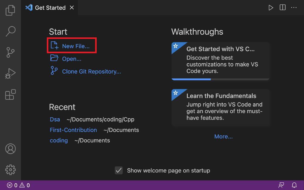 New File in Visual Studio