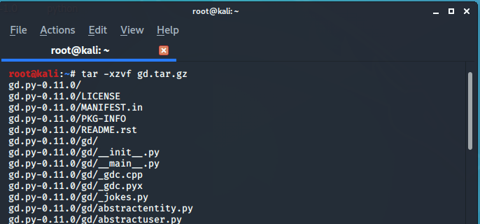 Extracting-the-gd.tar.gz-file-in-Linux