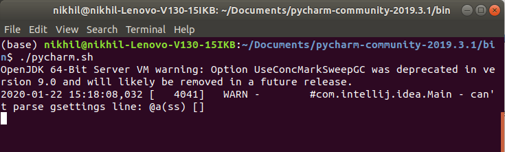 Command to Start PyCharm