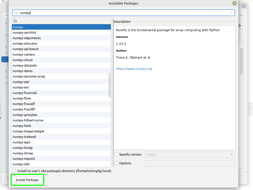 How to install NumPy in PyCharm?
