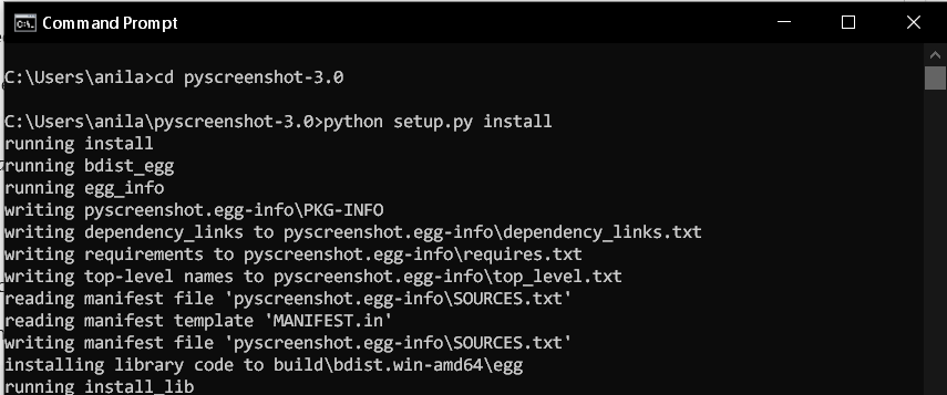 Installing-pyscreenshot-using-setup.py-file