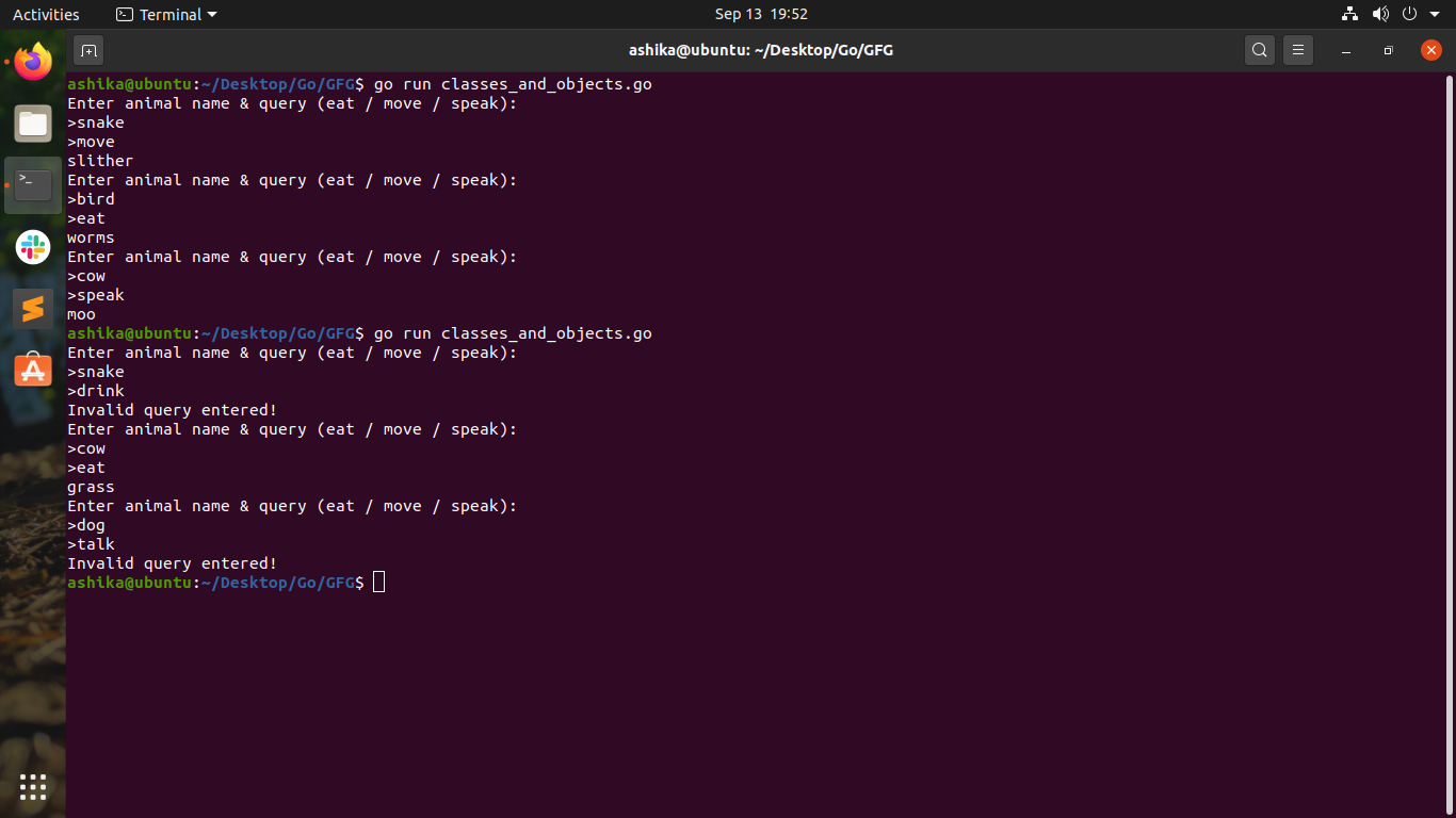Class and Object in Golang