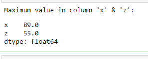 Find max values & position of columns or rows
