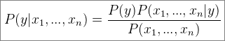 Naive Bayes classifier equation