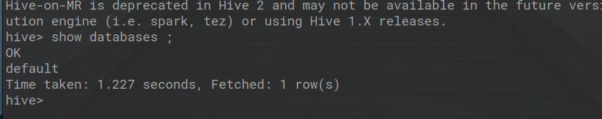 Output of Hive Command
