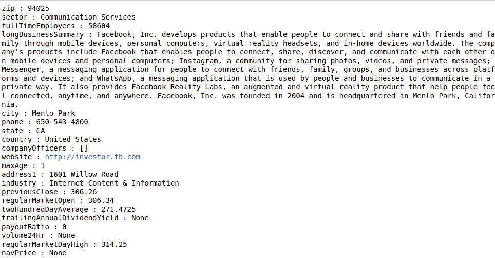 yahoo finance python
