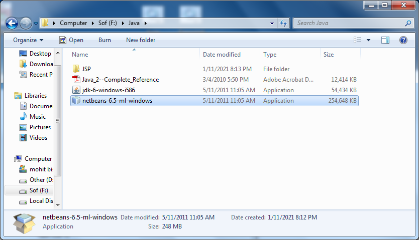 Steps of Installation of NetBeans on Windows