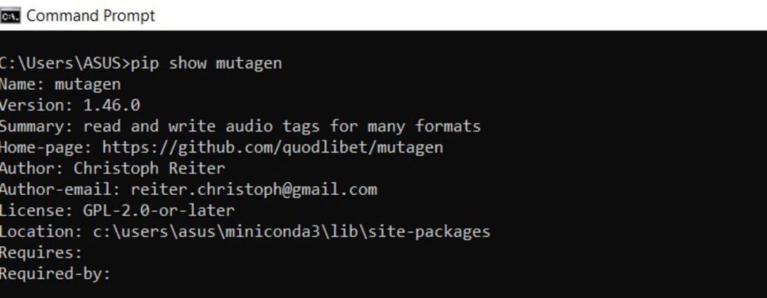 verifying mutagen installation