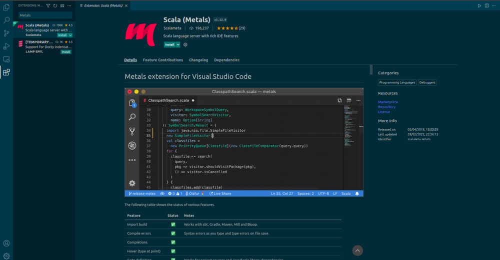Install-Scala(Metals)-extension 