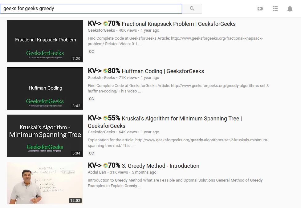 Greedy algorithm search
