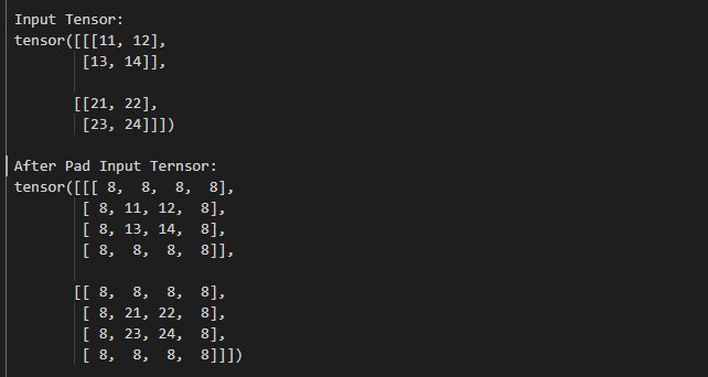 How to Pad the Input Tensor Boundaries With a Constant Value in PyTorch?