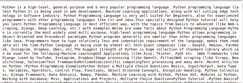 Extracting Text from the tags