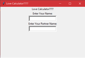 Love Calculator GUI Application in Python