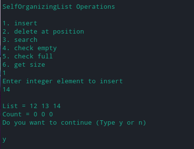 inserting item 3