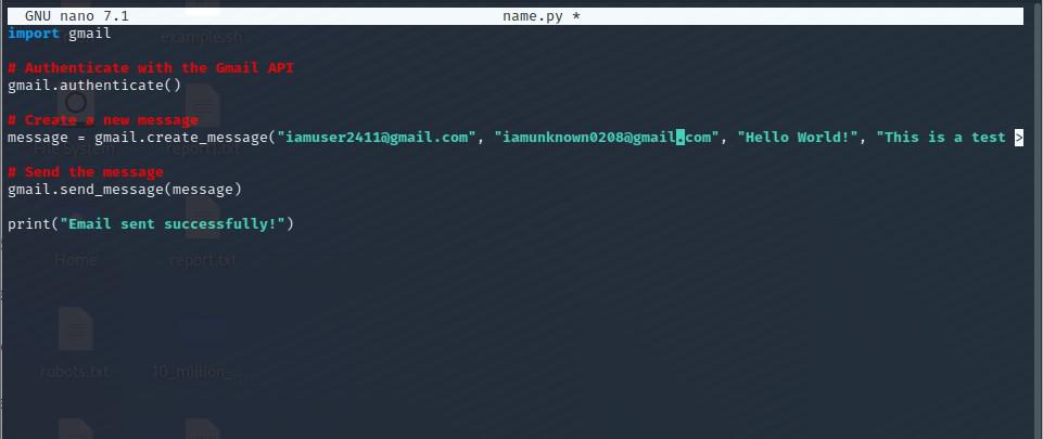 This script will prompt the user to authenticate with the Gmail API