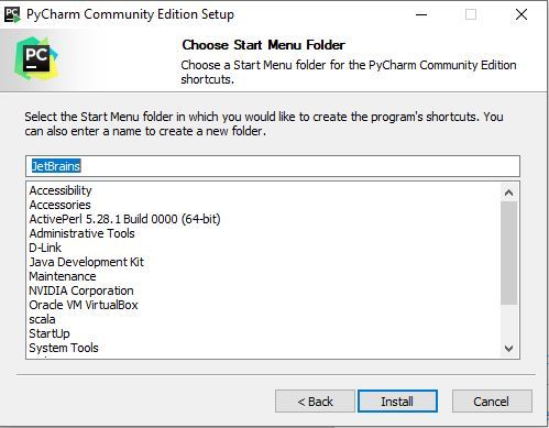 Selecting Folder in Start Menu
