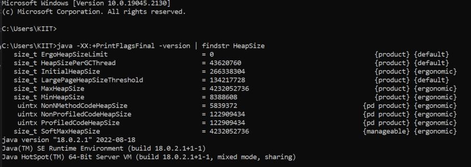 Max heap size Windows