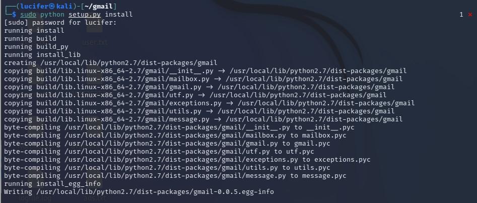  now install python-libgmail