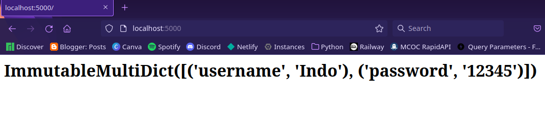 How to get data from 'ImmutableMultiDict' in flask