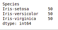 value count iris EDA