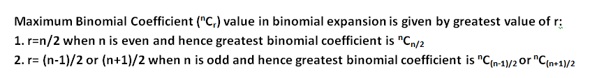Maximum binomial coefficient term value