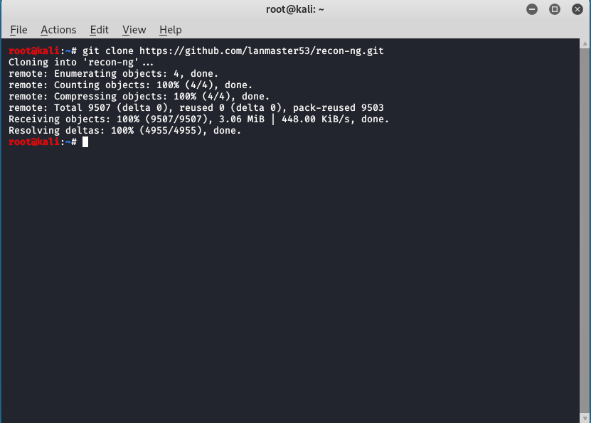 Recon-ng Installation on Kali Linux