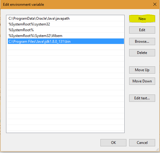 Java environment setup