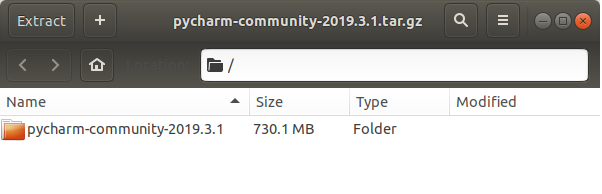 Download tar.gz file for PyCharm