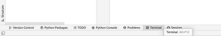 Pycharm terminal tab