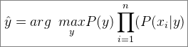 Naive Bayes classifier equation