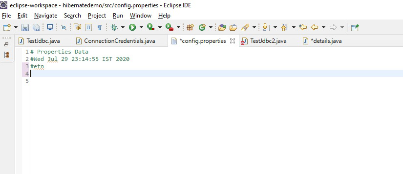 Database encryption in Java - Create an empty properties file