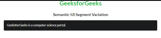 Semantic-UI Segment Variations
