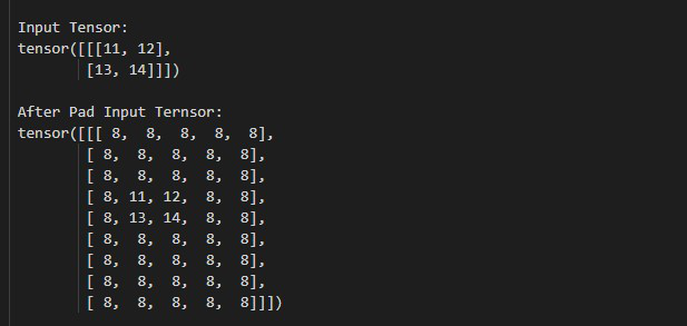 How to Pad the Input Tensor Boundaries With a Constant Value in PyTorch?