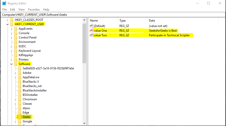 Creating a new Key and Assigning a new value to it.