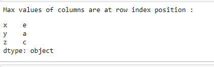 Find max values & position of columns or rows