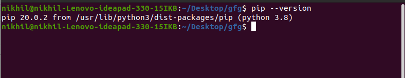 check installation of pip