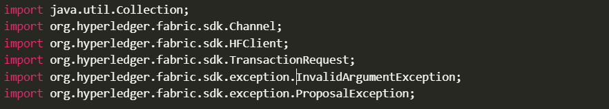Import hyperledger fabric classes