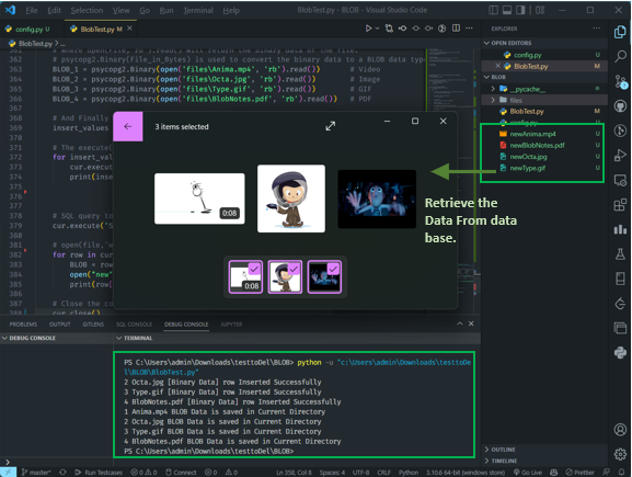 Handling PostgreSQL BLOB data