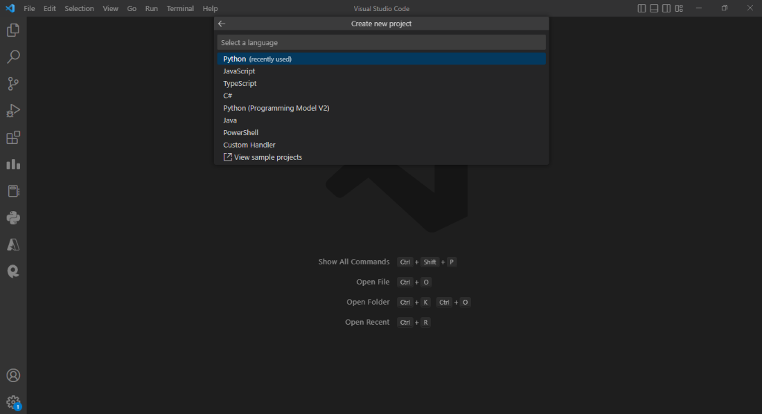 Select Python Language